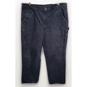 Carhartt Washed Duck Work Dungaree 38 X 32 Midnight Blue